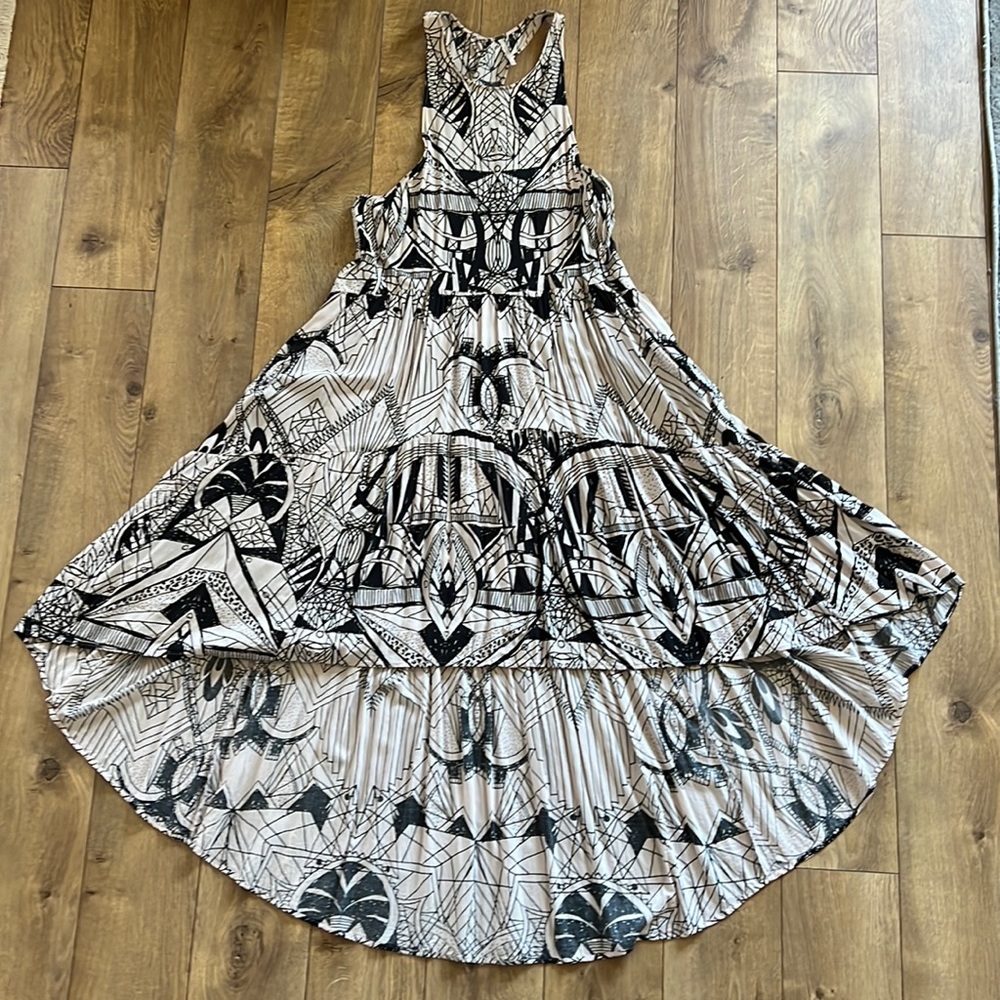 Free People Geo Printed Racerback Hi-Lo Flowy Dress